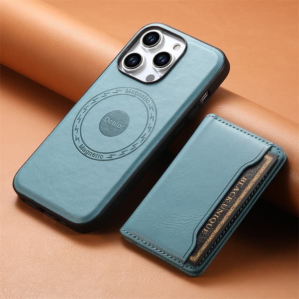 Etui til iPhone 14 Pro blå magnetisk 2 i 1 kortholder