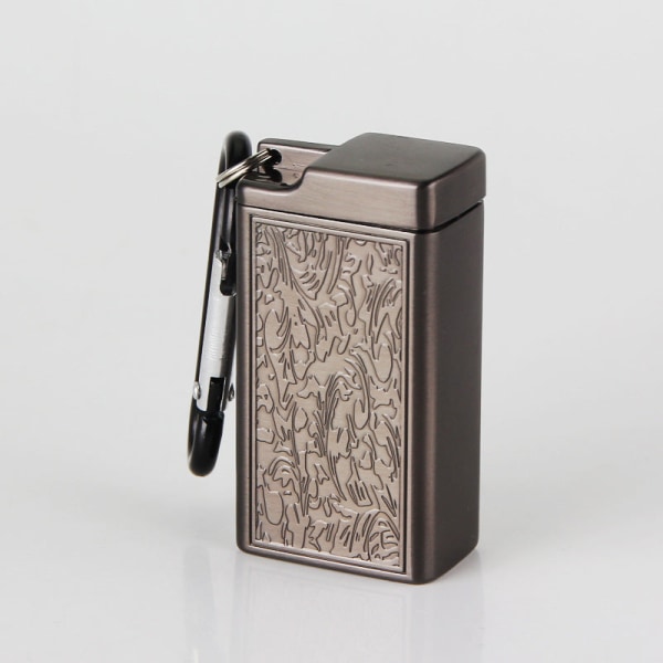 Tuhkakuppi Mini Mukana avaimenperä, kiipeävä nappikarabiini, metallinen ulkokäyttöinen tuhkakuppi HY-909 Black
