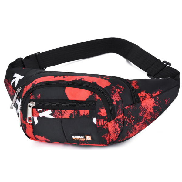 Fanny Pack Løpebelte Midjeveske Organizer Sportspar Stor kapasitet 0575 Red