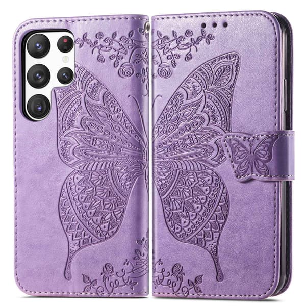 Etui til Samsung S25 lys lilla lær flip