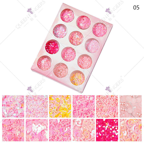 Negledekorasjoner for Nail Art paljetter Søt jente jenter øyesminke glitter 5# GSP-124 glitter Pearl sheet