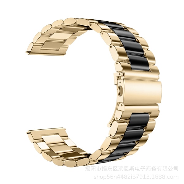 Urrem til Apple Watch iWatch til 38-40-41 mm tre-stål rem - guld-sort-sprøjtet