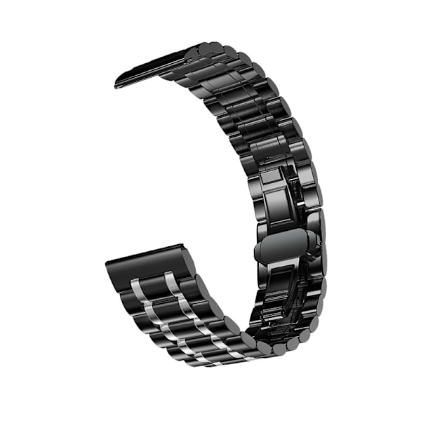 Urrem til Apple Watch iWatch til 42-44-45-49mm fem-stål rem - sort og sølv