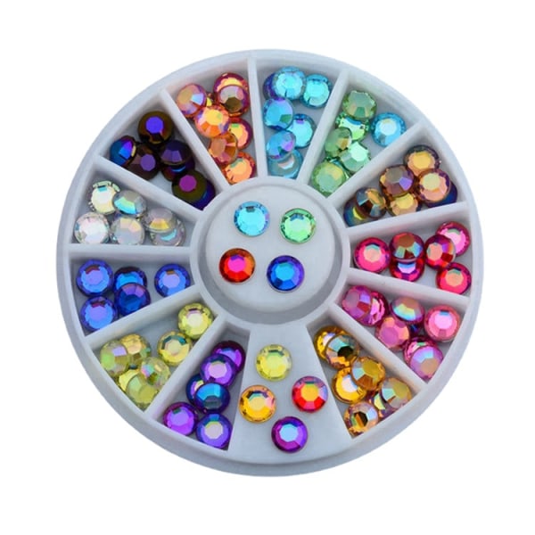 Negledekorationer til Nail Art Akryl diamantskive 12 magiske farver Color Disc