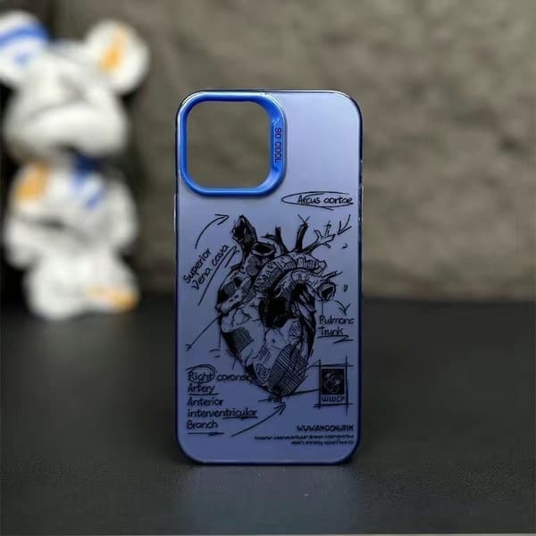 Deksel til iPhone 17 Pro Max Laser Heart S542P1 Blå