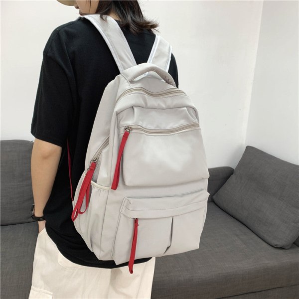 Women girl backpack shoulder bag schoolbag Trend Student Canvas Simple Casual Black