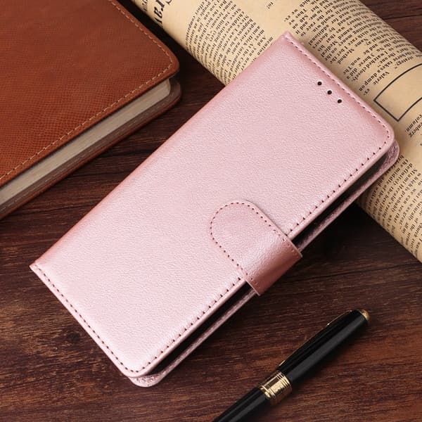 Fodral för iPhone 17 Pro Max Roséguld Läder Flip Plånbok