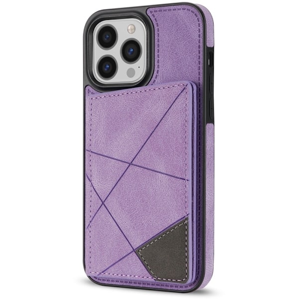 Kotelo iPhone 13 -sarjalle, sivutarran korttipidike, violetti, trendikäs