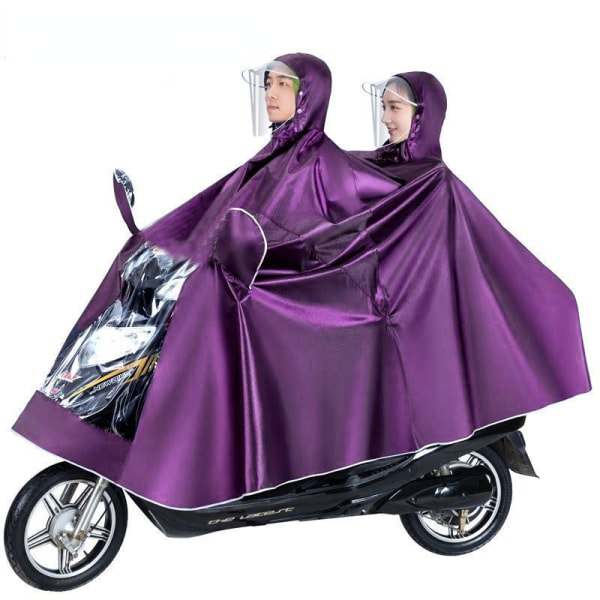 Regnfrakk Regndress Elbil Full Body Regntett plussstørrelse Tykk Vanntett Ridning Double Mirror cover purple 7XL