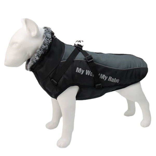 Kjæledyrsklær Høst og vinter Hundeskalljakke Reflekterende varme kjæledyrtilbehør Gray XL
