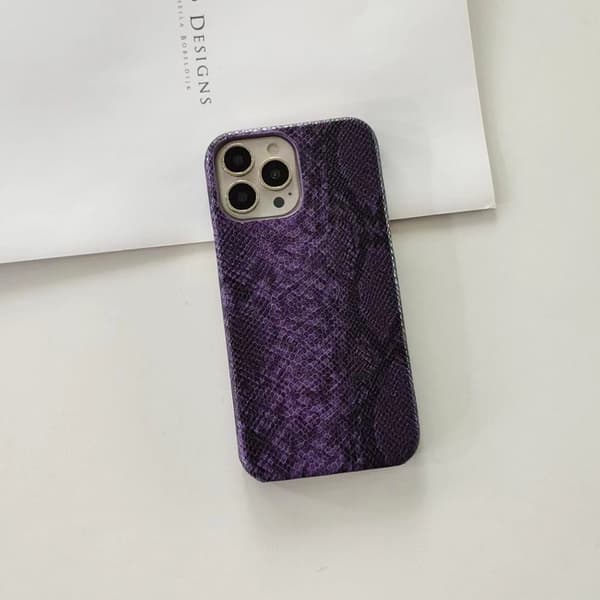 Etui til iPhone 17 Air Purple Mode Python Armbånd Mønster Halvt Etui Purple