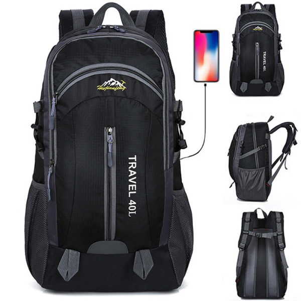 Outdoor Mountaineering Bag 40L Large Capacity Men's Ladies Travel Backpack Red