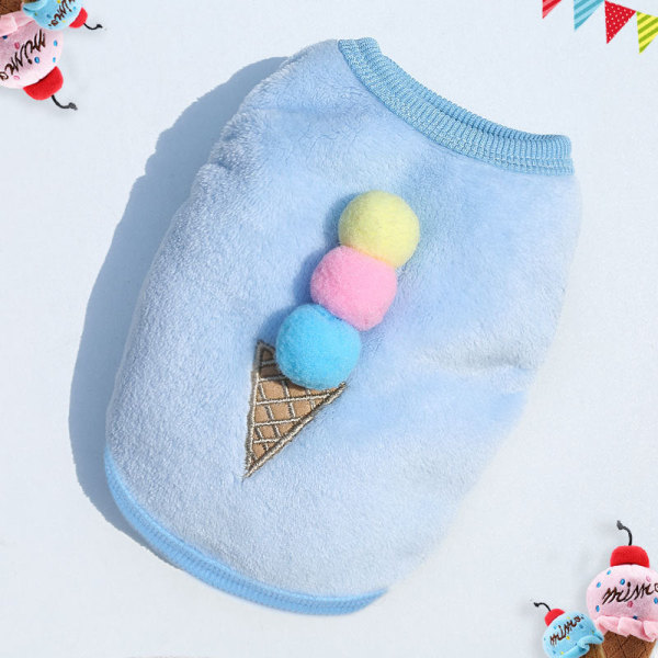 Kjæledyrsklær Katt Valp Vest Kjæledyr små og mellomstore hunder Dekorasjon Blue ice cream l