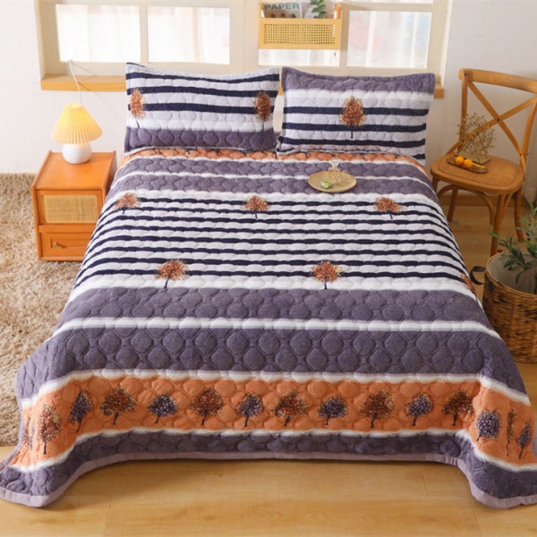Flannel fleece-foret tykt tæppe efterår og vinter koral fleece sengelagen lur tæppe quiltet dyne Autumn Maple pull 180*200cm