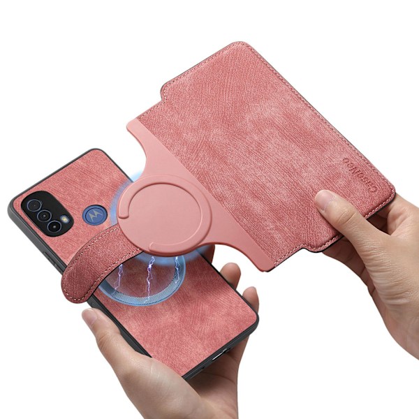 Etui til iPhone 14 pink to i én magnetisk splitlæder kortholderpung