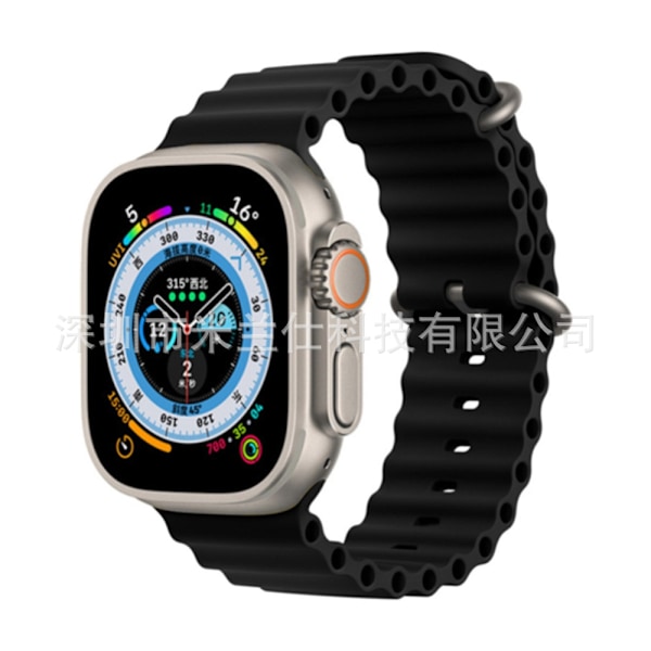 Urrem til Apple Watch iWatch 42/44/45/46/49mm fjeder spænde 1 sort
