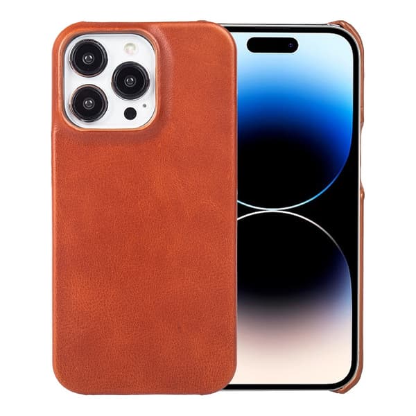 Fodral för iPhone 13 orange rött läder