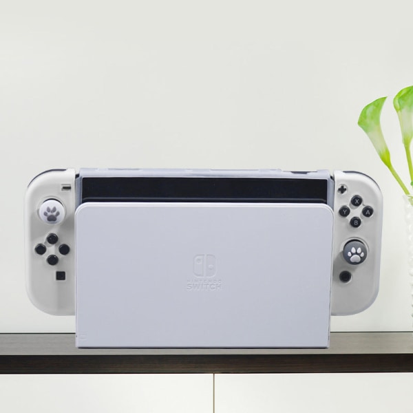 For Nintendo Switch OLED-deksel Silikon Transparent Frosted TPU Myk etui NS White Transparent
