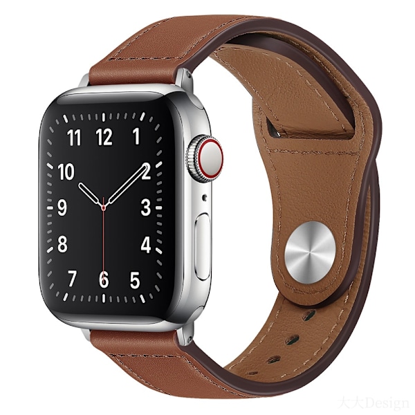 Kellon ranneke Apple Watch iWatch 38/40/41/10 sukupolvelle 42MM punaruskea