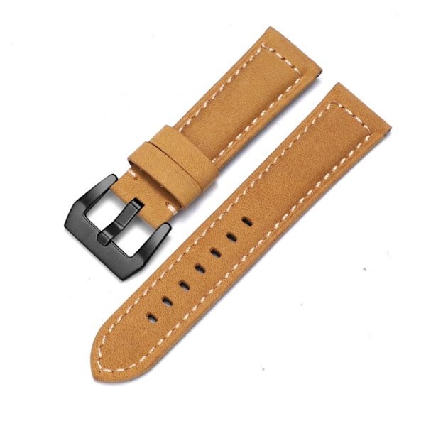 Urrem til Apple Watch iWatch Anvendelig interface 42-44-45-49mm PNH-crazy horse læder lysebrun-sort spænde