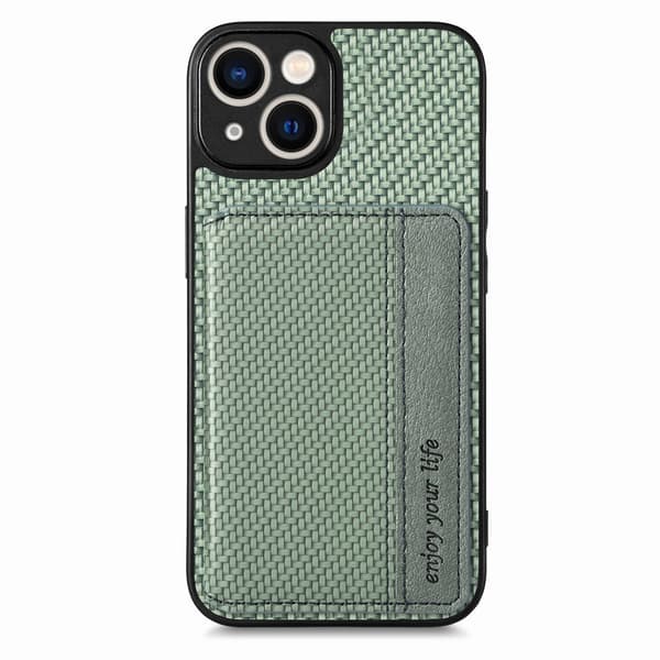Etui til iPhone 14 Pro Max grønn multifunksjon kortholder magnetisk tyverisikring