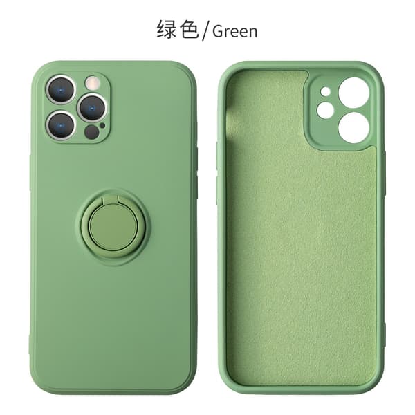 Skal för iPhone 17 Pro Max Matcha Grön Flytande Silikon Ringstativ Anti-fall