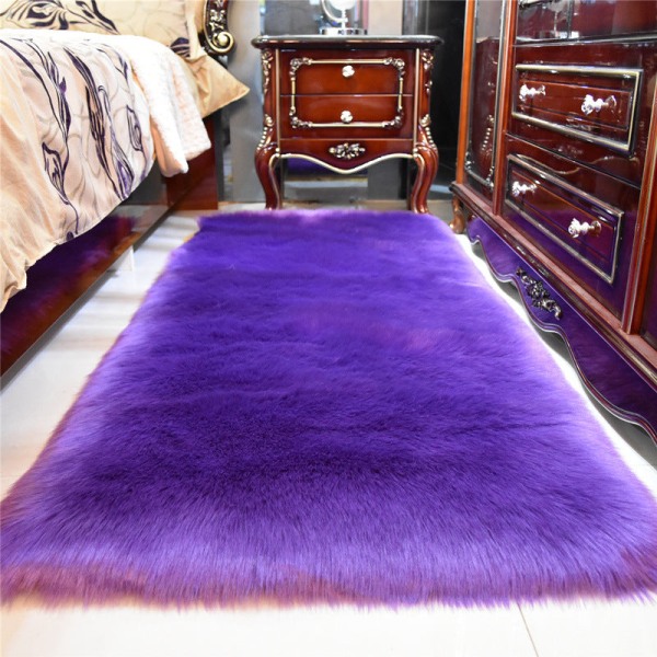 Bademåtte Skridsikret Absorberende Brusebad Badetæppe Tæppe Plys langt hår Violet 50*50cm