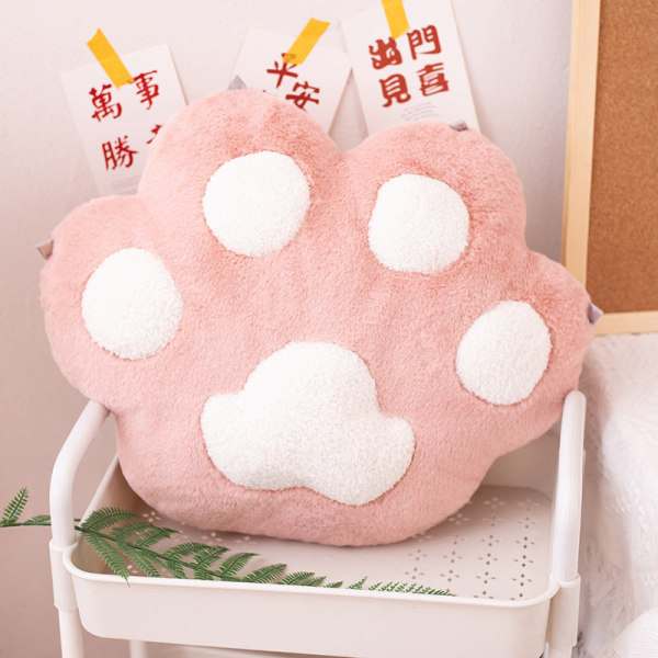 Cat's Paw Kudde filt två-i-ett plyschleksak flanell Luftkonditioneringsfilt Kontorsmidjekudde Pink 50cm pillow