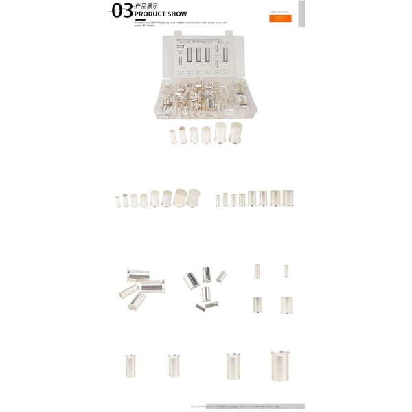 Boxed Terminal En Tubular Bear End Socket Cold Pressure Tubular Terminal Red Copper Terminal A4091