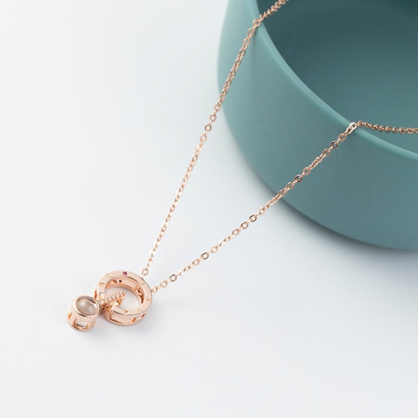 Kvinner halskjede kjede choker anheng smykker jenter gave Sterling sølv Valentinsdag Rose Gold 925 silver