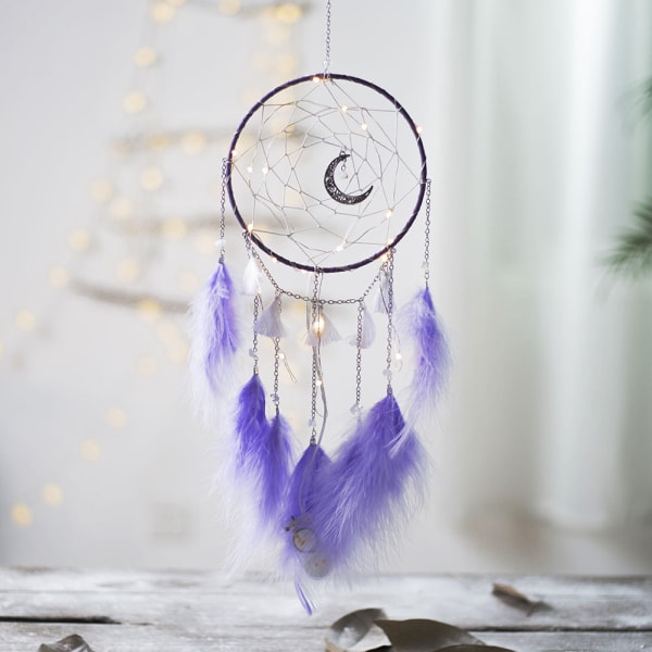 Wind Chimes Moonlight Dreamcatcher Enkel handgjord drömfångare Mint Green