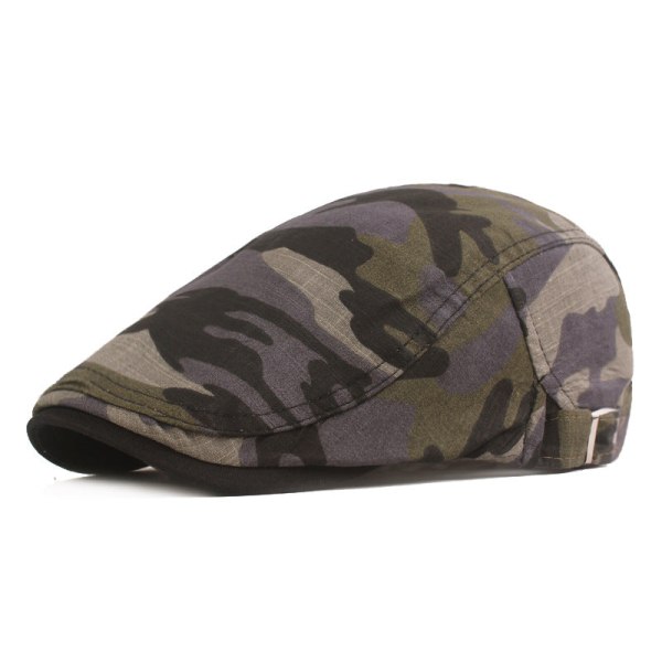 Baret Hat Camouflage Baret Mænds Peaked Cap Advance Hatte Baret hanehat til midaldrende og ældre mennesker Gray Adjustable