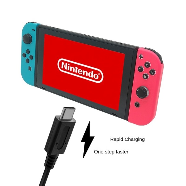 For Nintendo Switch Fast Charge Firecow-lader OLED Lite Game Host Strømforsyningslader Black (EU)
