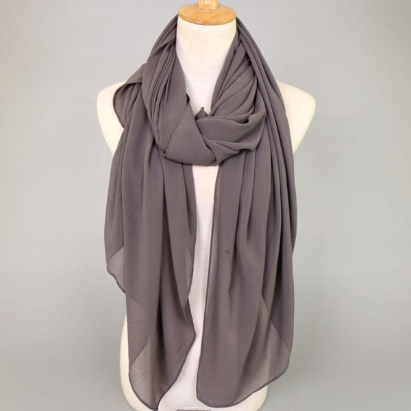 Dame tørklæde sjal 2022 forår og efterår Chiffon solbeskyttelse Casual 16# dark gray 145-145cm