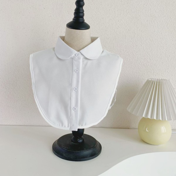 Naisten väärennetty kaulus Irrotettava puolikas Inner Wear Base -talvipaita villapuserokoristeella Chiffon round neck White