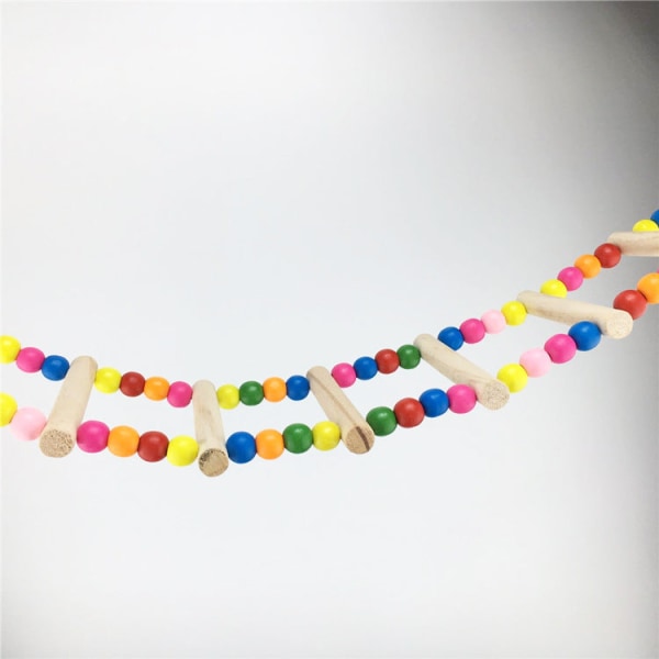 Trygge ikke-giftige fugleleker Jilong Klatrestige Nibbling Hengebro Swing Fuglebur Color interval 5 beads 10 ladder