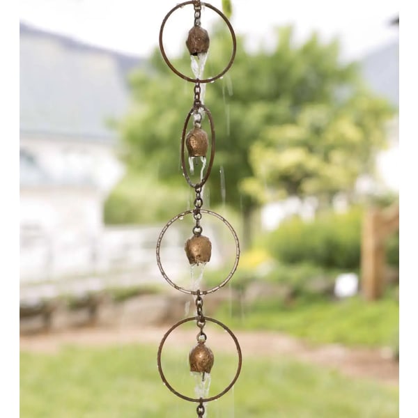 Wind Chimes Stål Blad Regnkedja Regnkedja Fjäril Hjärtformad metall Du måste slå hålen själv. Kettle Retro gold