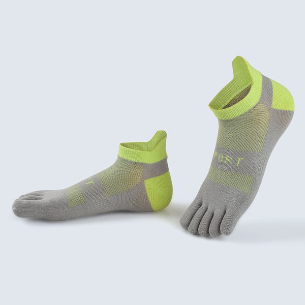 3 paria Four Seasons miesten viisikärkiset sukat, hikeä imevät hengittävät urheilusukat Gray and Green Average Size