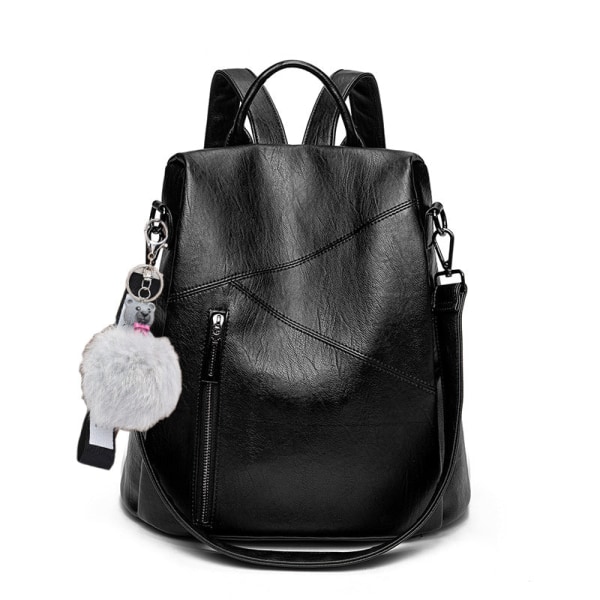 Rygsæk dametaske med praktisk universel tyverisikringsrygsæk Black