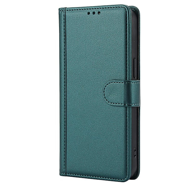 Etui til iPhone 14 Pro Max mørkegrønt læder flip