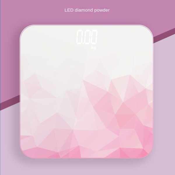 Kroppsvektskala Baderom rund hjørneplattform Digital Gradient Smart Elektronisk Hjem Liten Pink LED USB