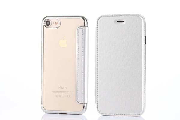 Fodral för iPhone 14 Pro Max silver elektropläterad kortplats lychee-korn spår läder spänning