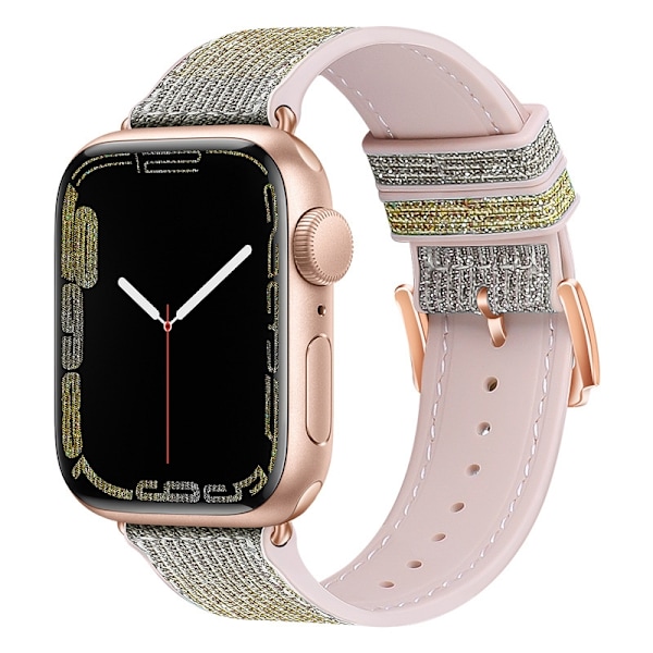Klockarmband för Apple Watch iWatch 38/40/41mm silver gul