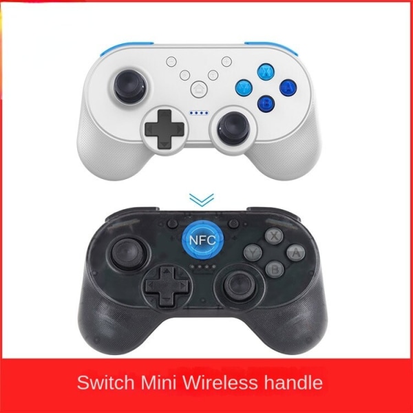 För Switch Mini Wireless Handle NS Bluetooth Handle Controller med NFC Blue Vibration Screenshot White