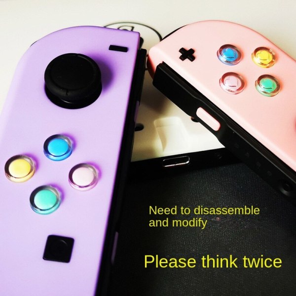 For Nintendo Switch Button NS Transparent Crystal Button Girl Heart Burst må demonteres Yellow