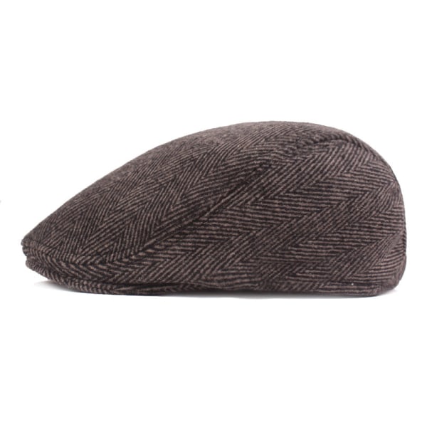 Beret Hat Fiskebein Beret Menn Dame Enkel Peaked Cap Høst Vinter Hat Advance Hats Old Hat Reddish Brown M（56-58cm）