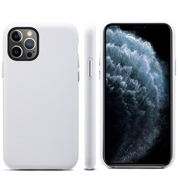 Etui til iPhone 13 Pro hvidt læder tyndt og let slidstærkt faldbestandigt