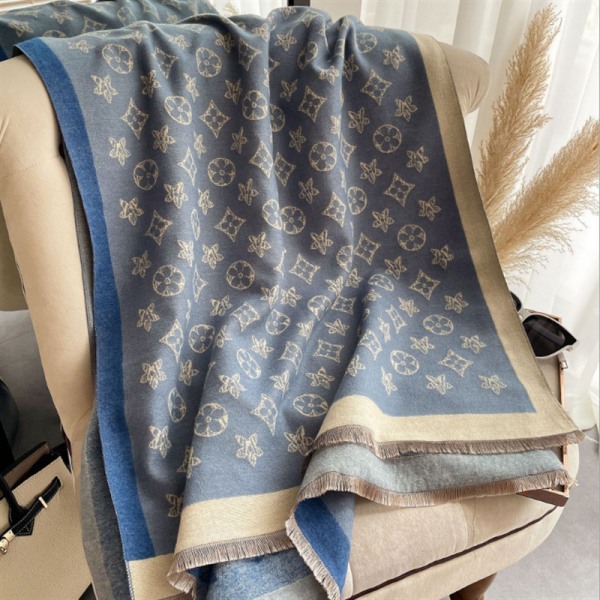 Pashmina Kvinders Efterår Vinter Tørklæde Tæppe Wrap Sjal Stole Varm Blød Blue 180*65cm