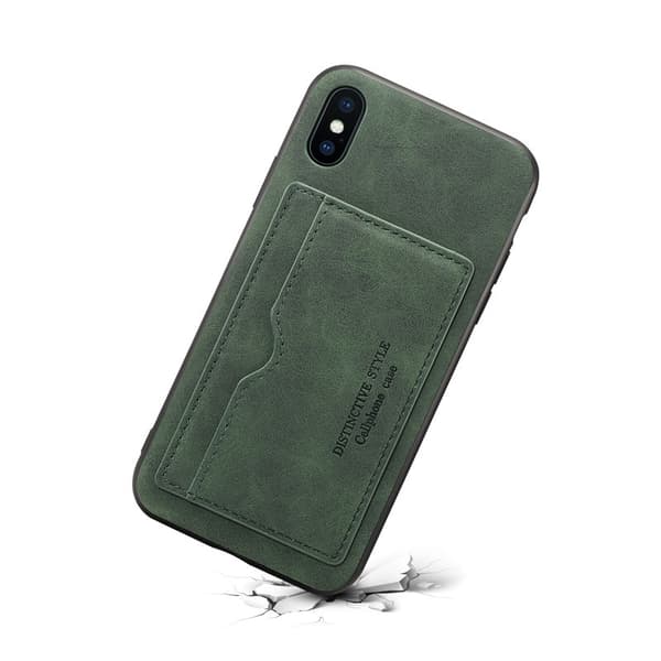 Etui til iPhone 14 Plus mørkegrønt læder kortholder