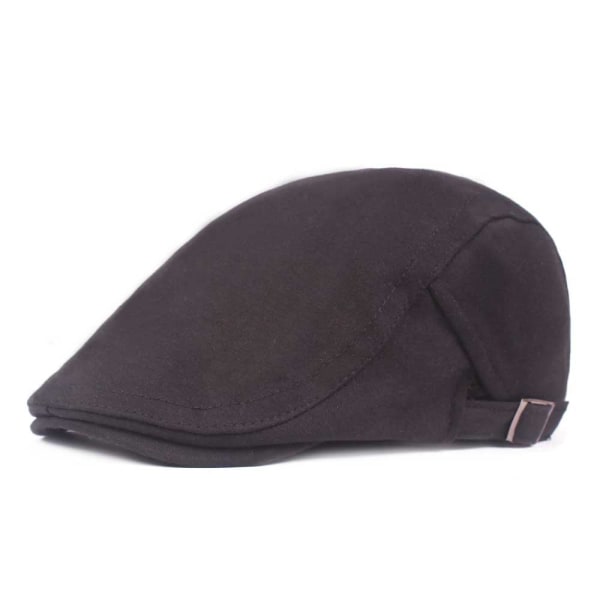 Baskerhatt Baskerhatt med cap i ylle för män och kvinnor Konstnärlig retro cap Solhatt Casual buckle Black Adjustable